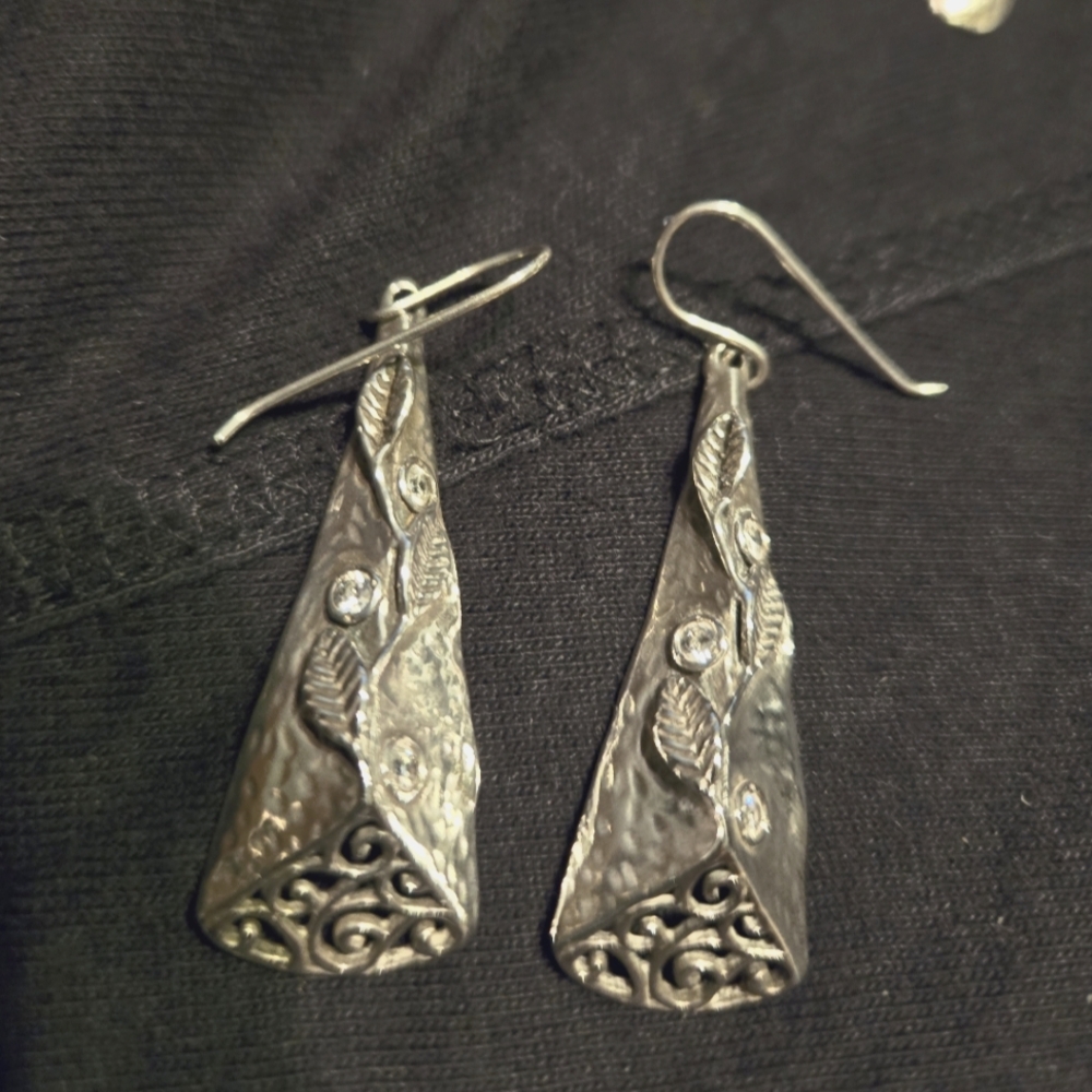 NEW retired OPULENZA Sterling Silver earrings with mini CZ stones